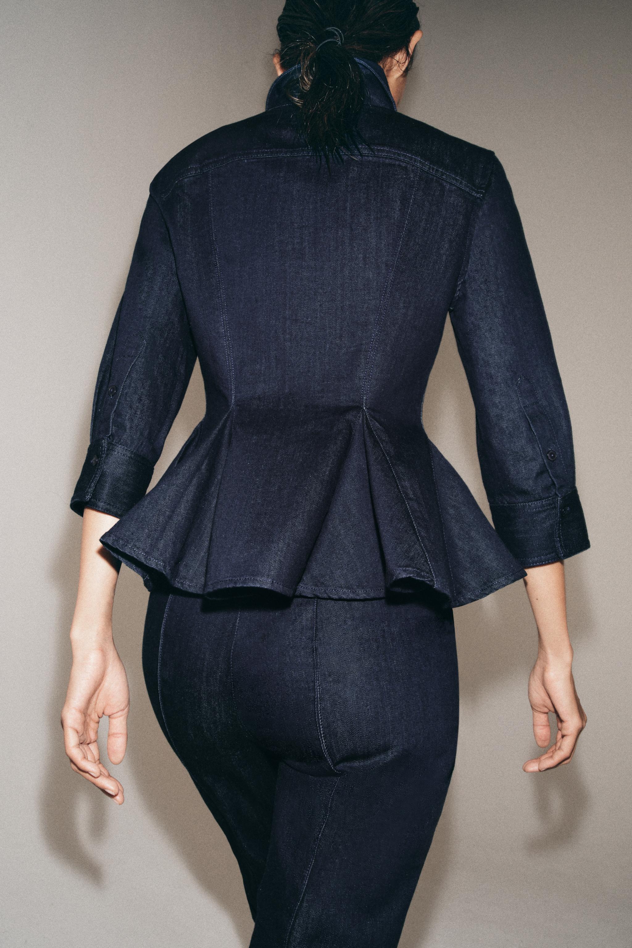 ZW COLLECTION PEPLUM DENIM SHIRT